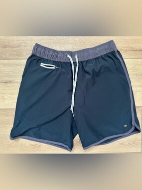 Leg3nd Black Swim Shorts with Gray Waistband Detail